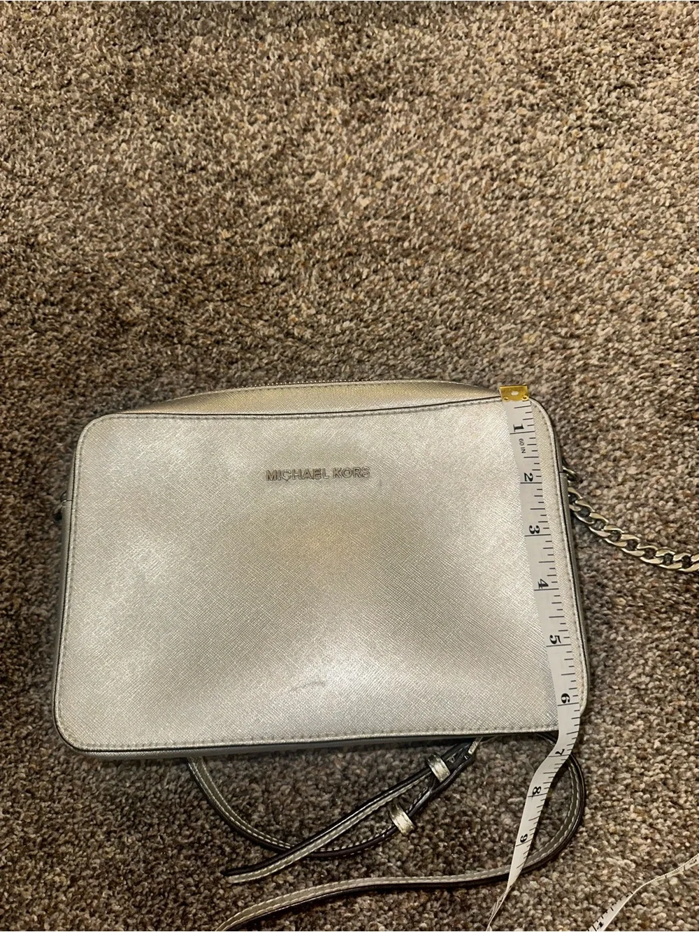 Silver Michael Kors Crossbody Bag